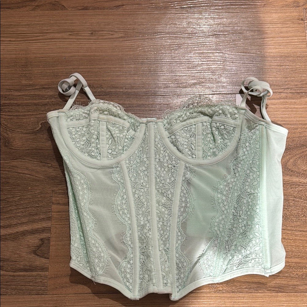 Mint Green Lace Bustier Top
